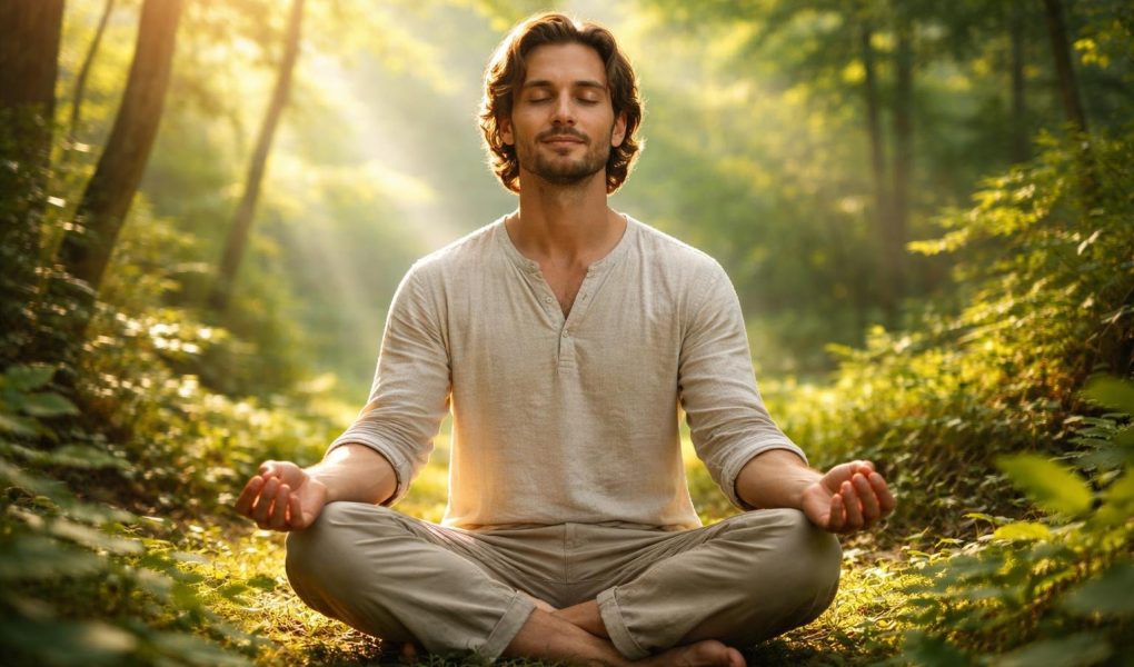 personne-serene-nature-luxuriante-soleil
