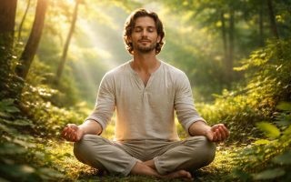 personne-serene-nature-luxuriante-soleil