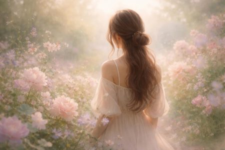 silhouette-feminine-fleurs-pastel-serenite