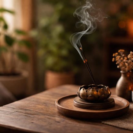 bruleur-encens-fumee-table-bois